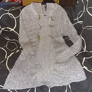 Takeout Cardigan 30" long sweater with hood.